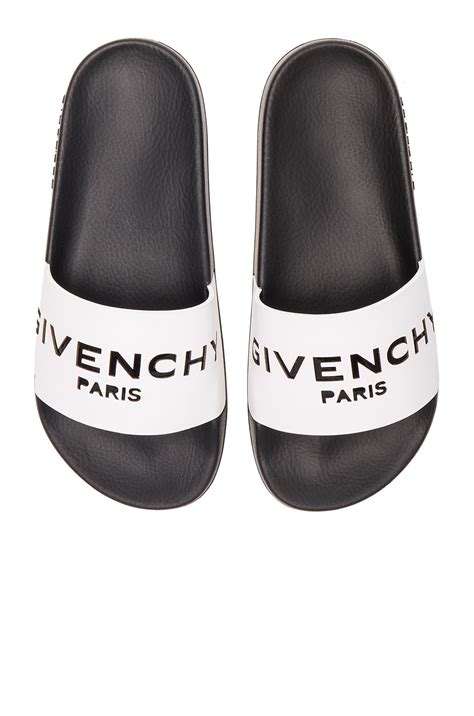 givenchy logo leather slides